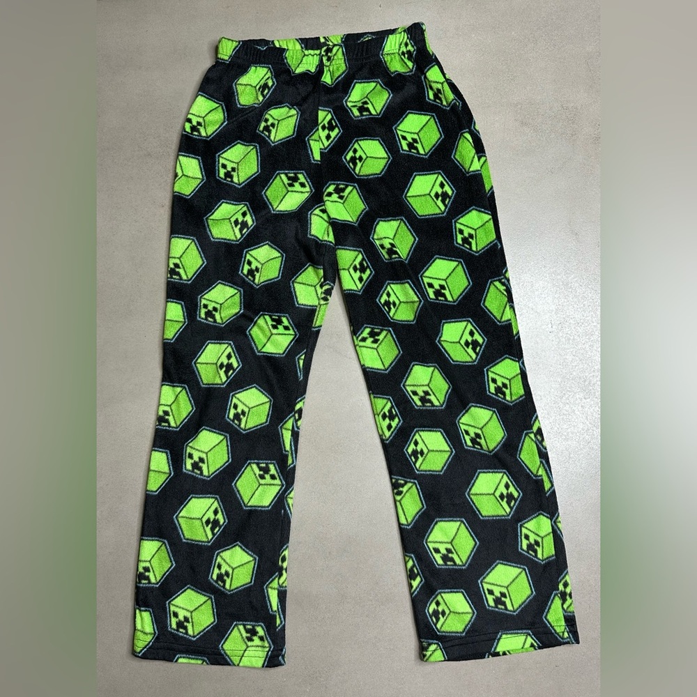 Minecraft Soft Black Fleece Pajama Lounge Pants L10/12